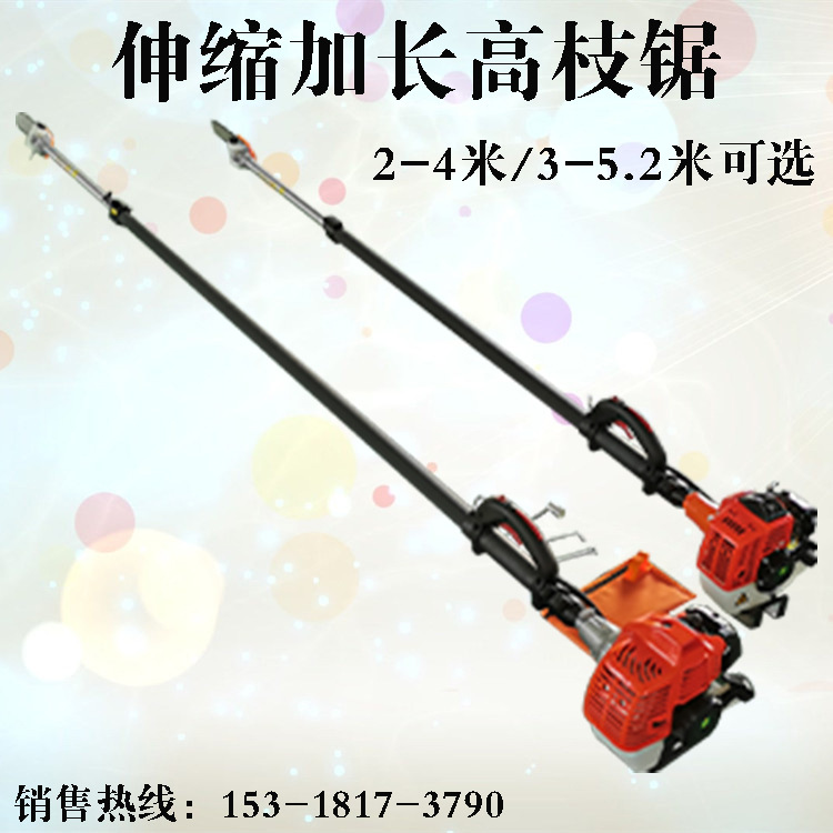园林伸缩加长杆粗枝高枝锯 大功率汽油高枝油锯 绿化棕榈树修剪机