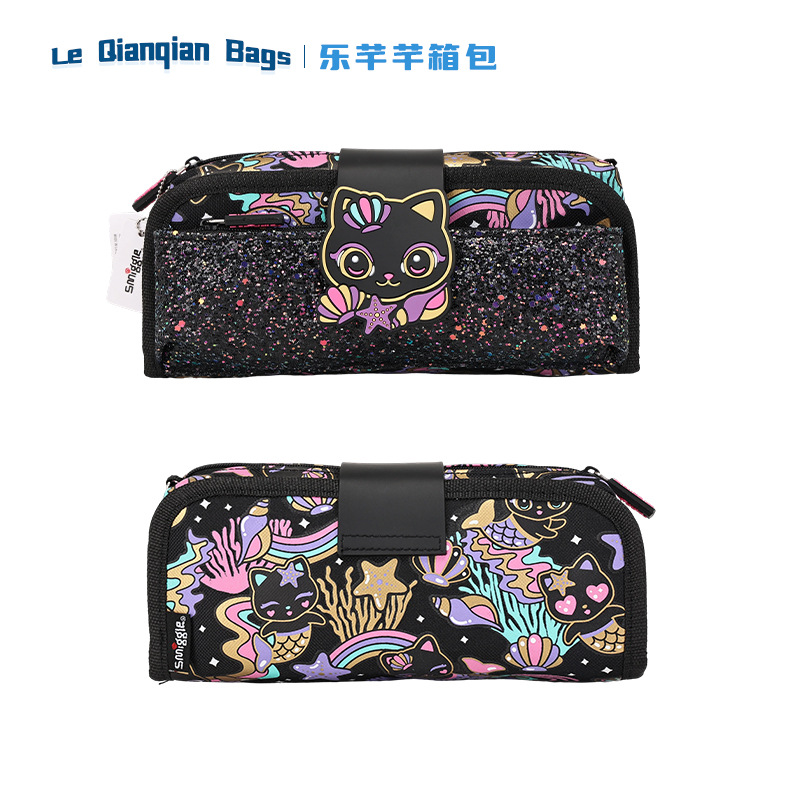 Australia Smiggle escolares niñas mochila de alta calidad gato y pez estratificado mochila de excursión impermeable resistente al desgaste