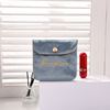 Small clutch bag, handheld cosmetic lipstick, sanitary pads, organizer bag, wipes, Korean style, with embroidery