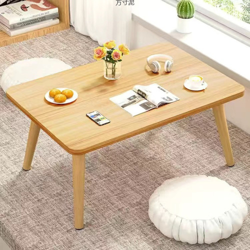 Walnut wood steel frame glass tabletop pet-friendly assembleable coffee table bay window living room bedroom home use mini minimalist small table
