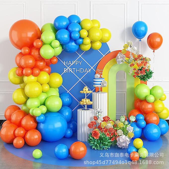 Blue yellow orange green children's balloon