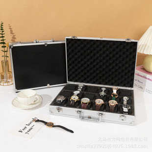 High-grade Aluminum Alloy Large Capacity Watch Box Suitcase Portable with Lock Exhibition Watch Storage Box Watch Box