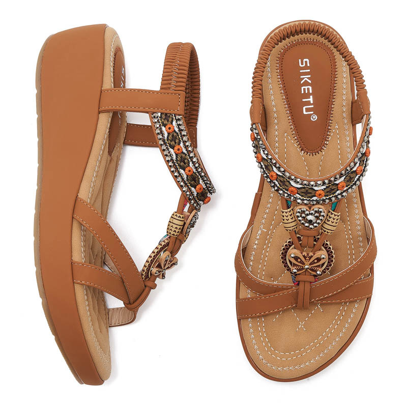 U670 - 3 Amazon nuevo 2025 diamante sandálias de playa casuales versátiles tacones grandes zapatos de mujer