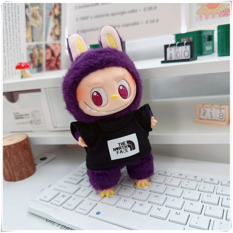 labubu ベビー服 Labubu 第一世代第二世代第三世代 10 センチメートル綿人形黒と白グレートレンディなスウェットシャツパーカーパンツ|undefined