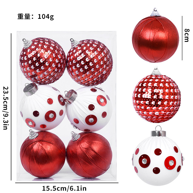 クロスボーダー新製品クリスマス装飾絶妙な布包みフォームボールクリスマスボールセットクリスマスツリーペンダント|undefined