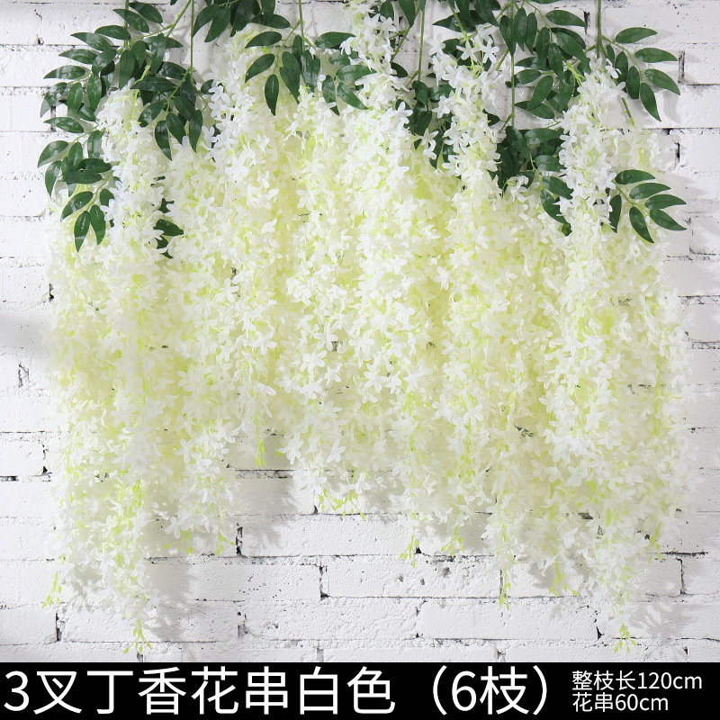 3 포크 라일락 꽃 끈 흰색 6 가지)