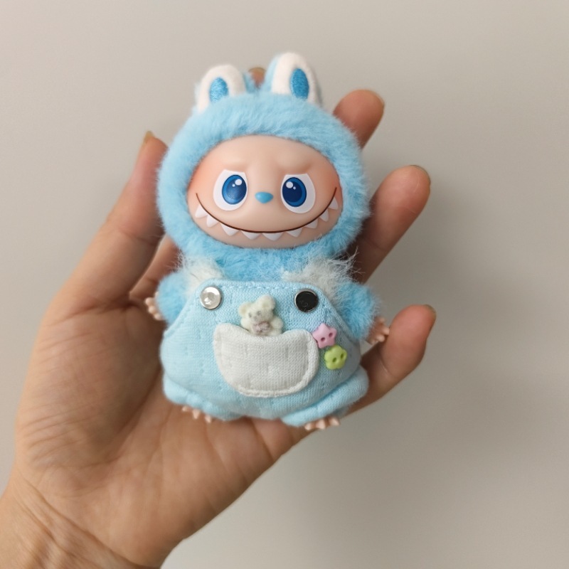 LABUBU4.0盲盒娃衣泡泡玛特拉布布4代心底密码系列背带裤衣服着替|undefined