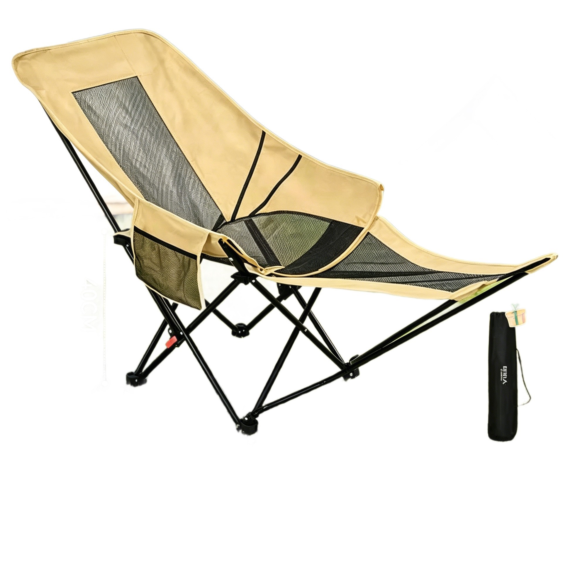Acampamiento al aire libre transpirable portátil plegable tres velocidades ajustable almuerzo de playa pescar picnic algodón sentarse y acostarse sillón de doble uso