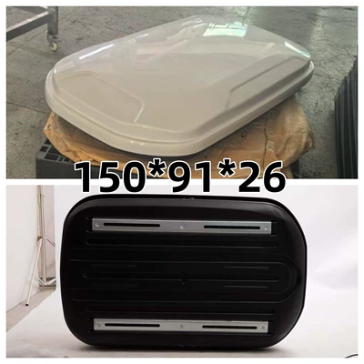 Roof box: Hongguang mini roof luggage box - no-need-to-drill-holes-wide-body-500l-black-1519126-with-crossbar-included