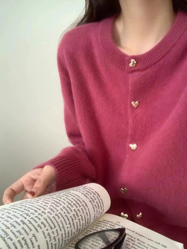 韩版圆领开衫女外套2025秋冬新款羊毛衫洋气毛衣小个子短款针织衫|undefined
