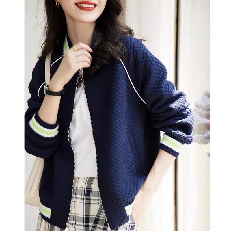 Cut Label French Top Luxury Women's Spring & Fall Baseball Uniform Casual Short Jacket Long-Sleeved Loose Jacket