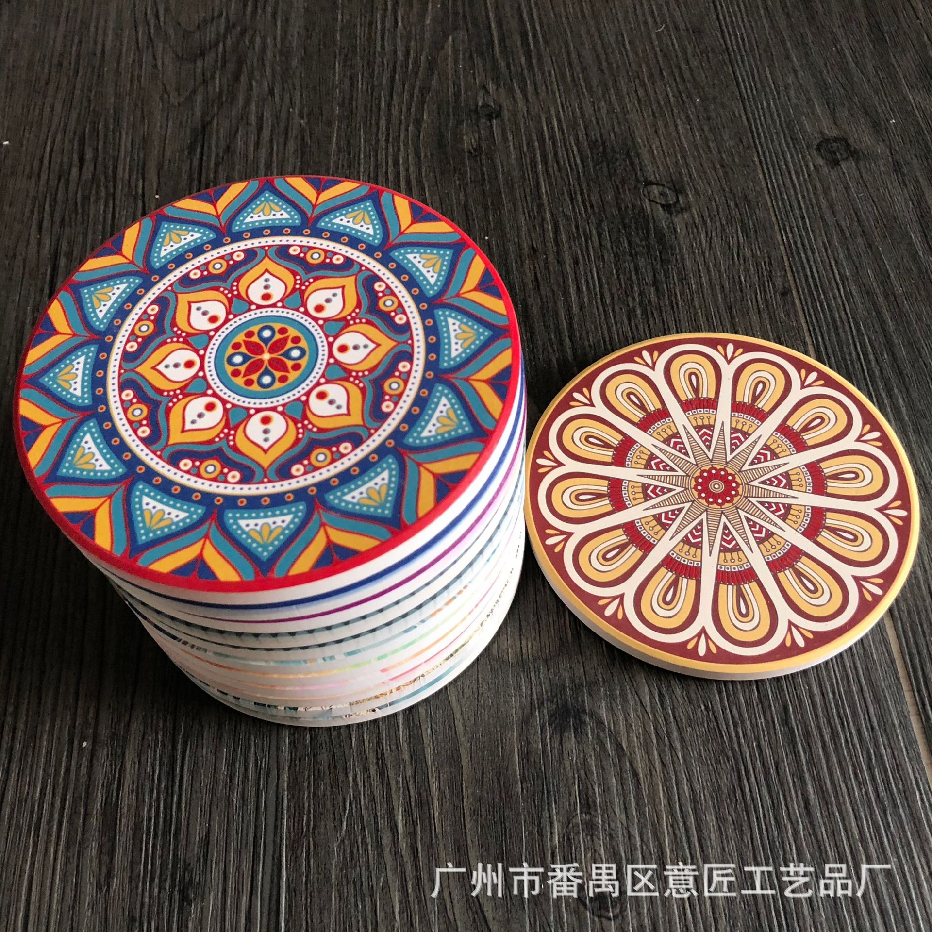 厂家定·制陶瓷杯垫 方形圆形吸水防烫带软木底杯垫定·做图案log-阿里巴巴