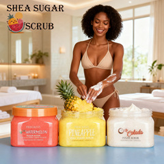 シュガースクラブ乳木果砂塩浴塩角質除去鶏皮ボディスクラブクロスボーダーbody scrub