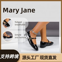 跨境法式单鞋女新款春季粗跟高跟鞋配裙子气质玛丽珍女鞋晚晚鞋子