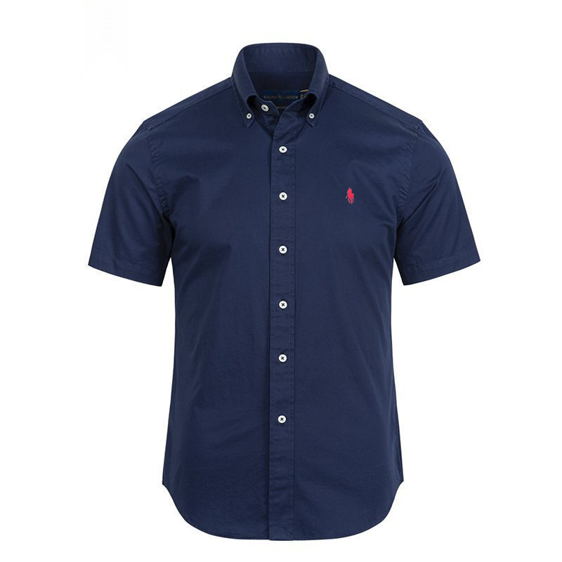Cross-Border Spring and Summer New Style Pony Logo Business Casual Men's Short-Sleeved Shirt Pure Cotton Polo Men's Shirt with Button Collar Cross-Border Spring and Summer New Style Pony Logo Business Casual Men's Short-Sleeved Shirt Pure Cotton Polo Men's Shirt with Button Collar
