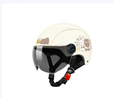 Motosiklet kaskı (dəbilqə), Certified Helmet Electric Battery Car - 3c-cheese-bear-tea-short-mirror-free-size