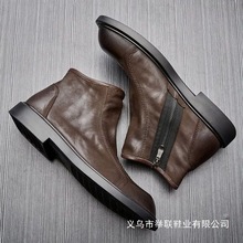 外贸长筒复古马丁靴男士英伦风头层牛皮帅气轻便低帮高级秋冬款