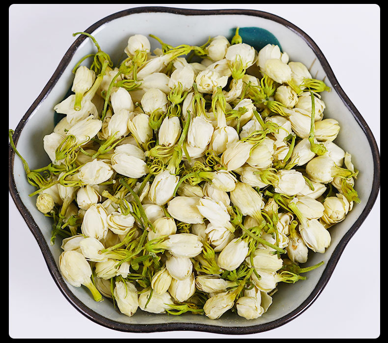 Dried Jasmine Flowers (Jasminum sambac) — 30g Jar, Half-Open Food-Grade Floral Tea preparation
