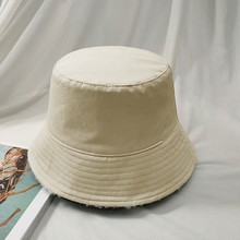 迪丽热巴同款白色羊羔绒渔夫帽子女春秋水桶帽圆脸适合的帽子冬季