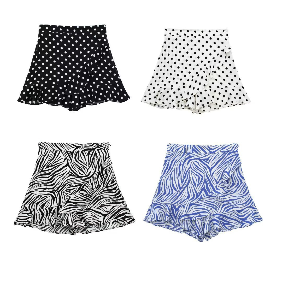 2024春夏新款欧洲站四色印花裙裤速干半身防走光健身瑜伽运动