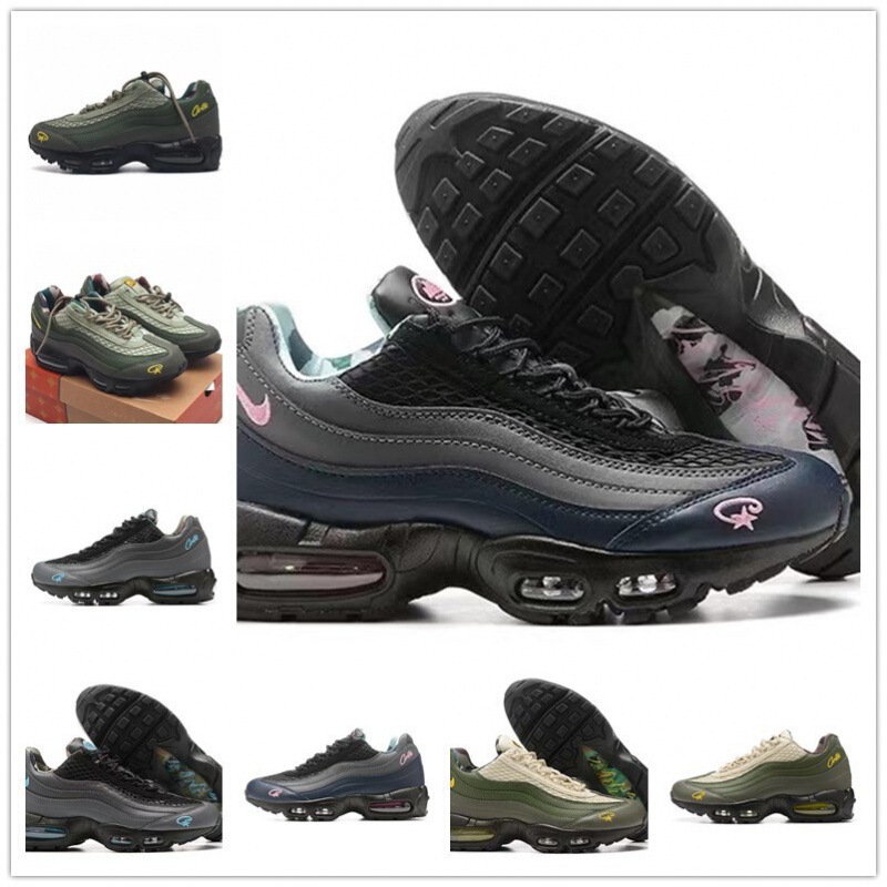 Pure Original 2023 New Men's Shoes Airmax95 Retro Air-Cushion Shoes Elastic Cushioning Women's Shoes Running Shoes Breathable Shock Absorption