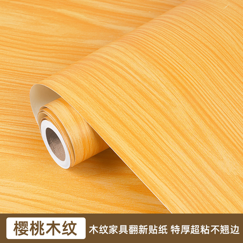Etiqueta engomada de escritorio de grano de madera extra gruesa, impermeable, a prueba de aceite, anti-escaldado, papel tapiz autoadhesivo, escritorio de oficina, muebles, etiqueta engomada de escritorio renovada