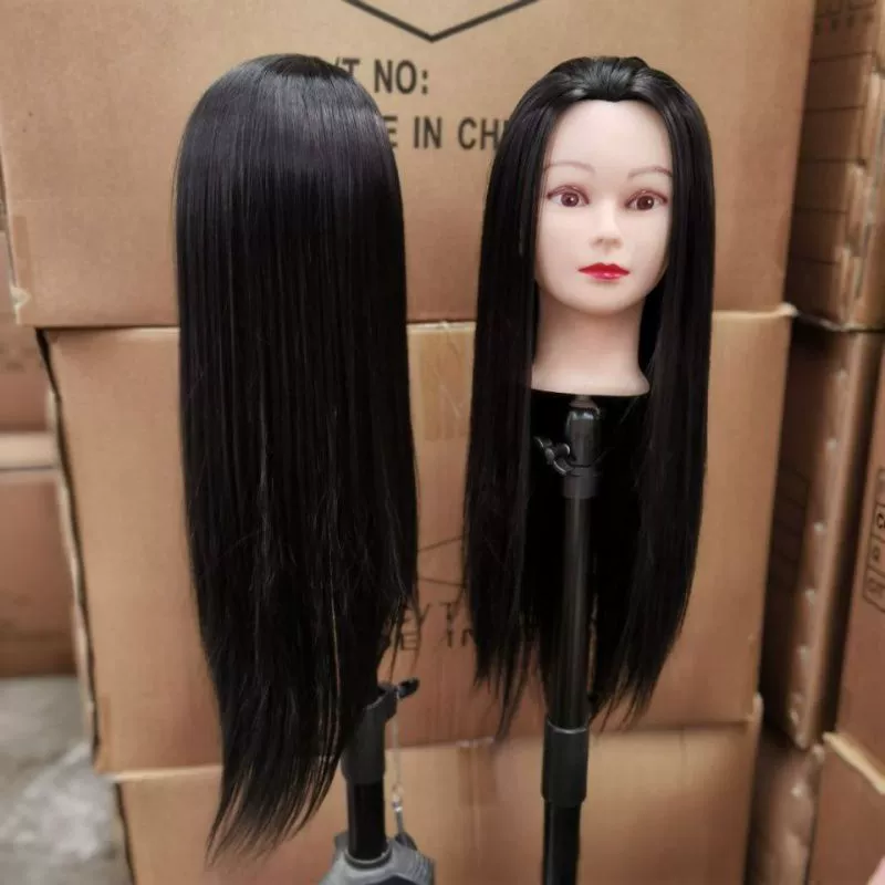 Модель головы парикмахера с настоящими волосами для практики учеников, модель головы-манекена, модель головы парика, модель головы-манекена, которую можно завивать и завивать для макияжа.