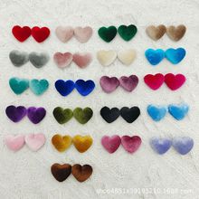 18mm韩国绒桃心爱心布包扣平底aidiy饰品配件厂家销