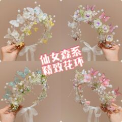新しい子供の花の輪のカチューシャは女の子の花のカチューシャを結びます。