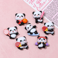 卡通运动小熊猫创意手工diy奶油胶树脂配饰小配件饰品材料包批发