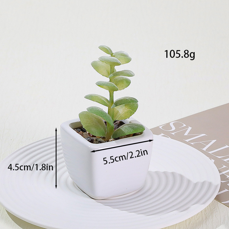 Simulación transfronteriza de porcelana floc de macetas pequeñas macetas verdes de mesa decoración ornamentos artesanías bonsai spot directo