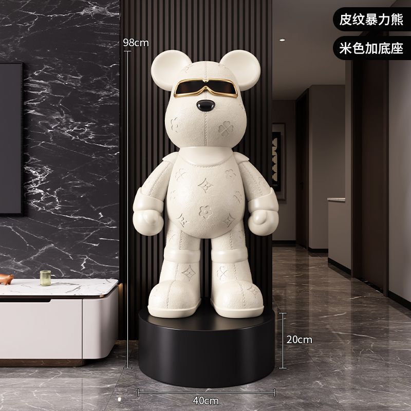 Pwen Violent Bear 大型床置き装飾品リビングルームテレビキャビネットの隣の家の装飾新築祝いギフトライト高級|undefined