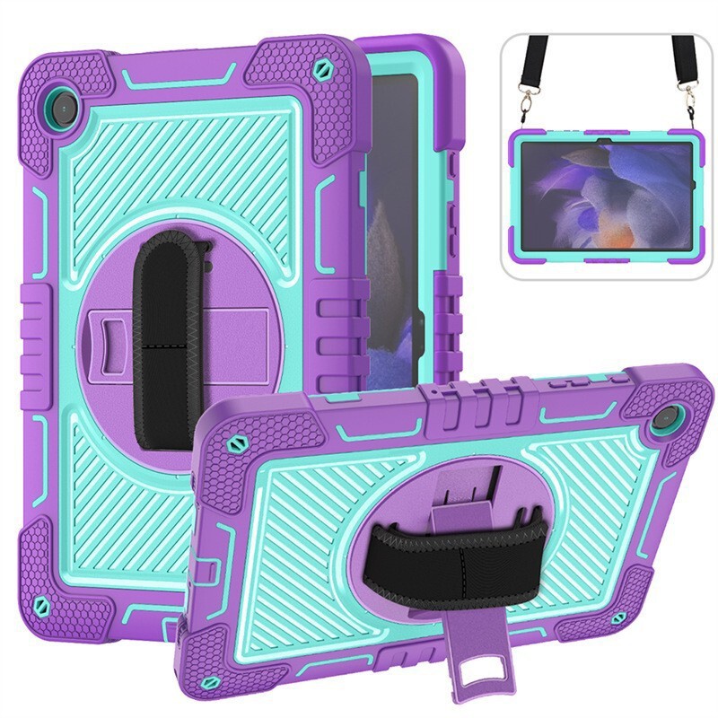 Suitable for Samsung Tab A9Plus with Strap, Silicone Anti-Fall Tablet Case, Samsung Tab Stand Rotating Protective Case Suitable for Samsung Tab A9Plus with Strap, Silicone Anti-Fall Tablet Case, Samsung Tab Stand Rotating Protective Case