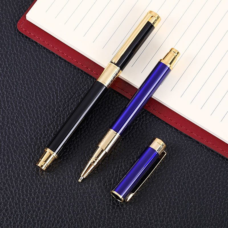 Electroplating gel pen black metal signature pen customizable logo Office conference signature pen wholesale ballpoint pen