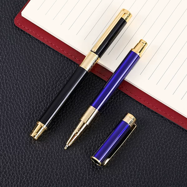 Electroplating gel pen black metal signature pen customizable logo Office conference signature pen wholesale ballpoint pen