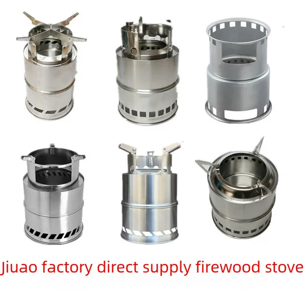 Outdoor Portable Barbecue Stove Picnic Camping Stainless Steel Wood Stove Windproof Woodwood Carbon Stove Alcohol Stove Manufacturer