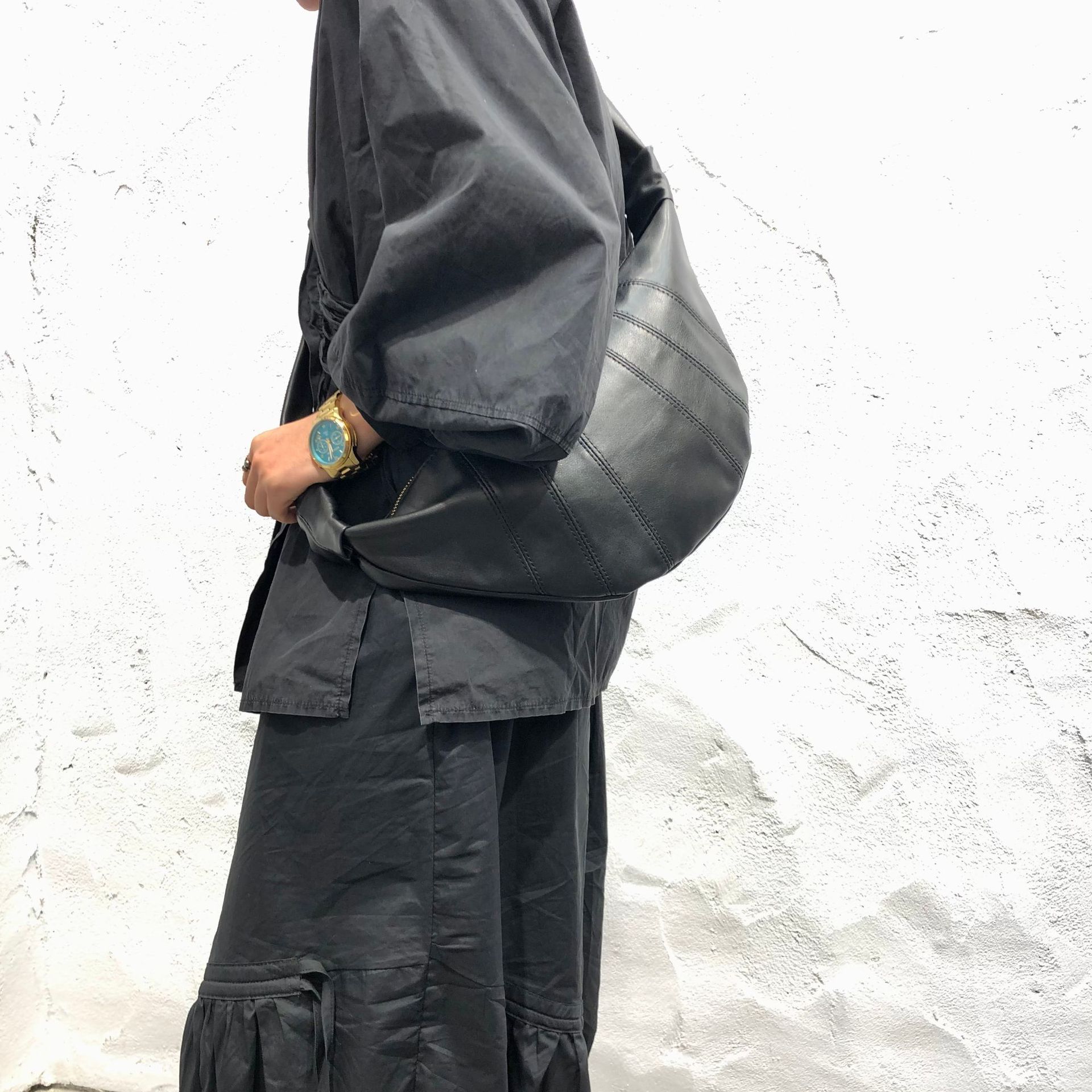 Genuine Top Grain Cowhide Leather Handmade Crescent Bag, Moon Bag, Chest Bag, Shoulder Bag, Crossbody Bag For Women - Thumbnail 3