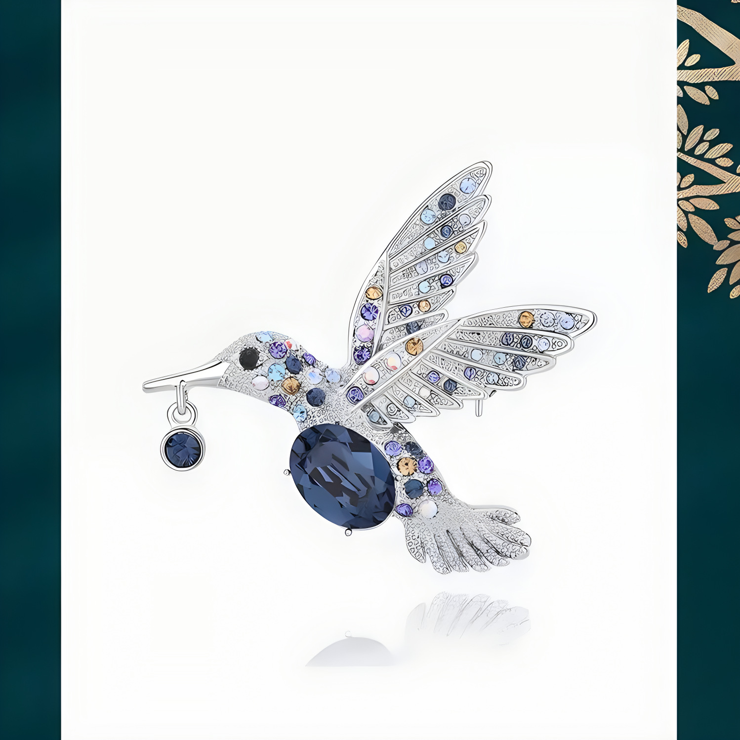 Spilla donna colibrì design elegante accessorio per giacca_voghion.com