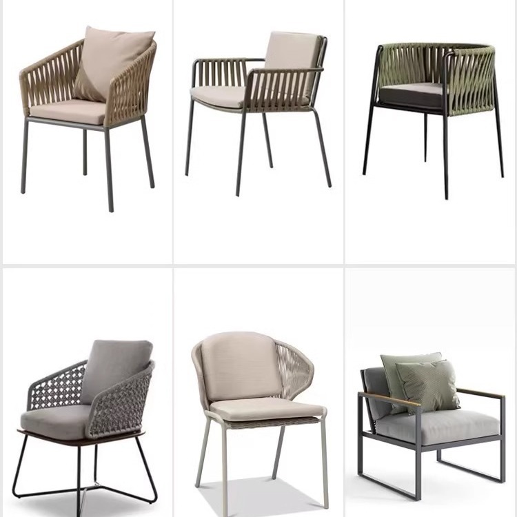 北歐戶外桌椅餐椅藤椅酒店露台庭院家用陽台單人靠背椅休閒室外椅
