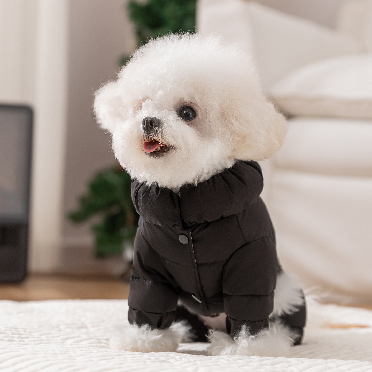 Ropa de mascotas otoño y invierno de cuatro patas de tracción de grafeno chaqueta de plumón para perros pequeños y medianos que osos Teddy ropa de mascotas cálidas image 3