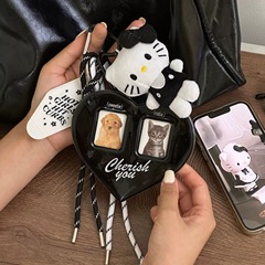 ins同款miu系包包挂件创意KT猫大爱心猫咪卡套韩系车挂钥匙扣挂饰
