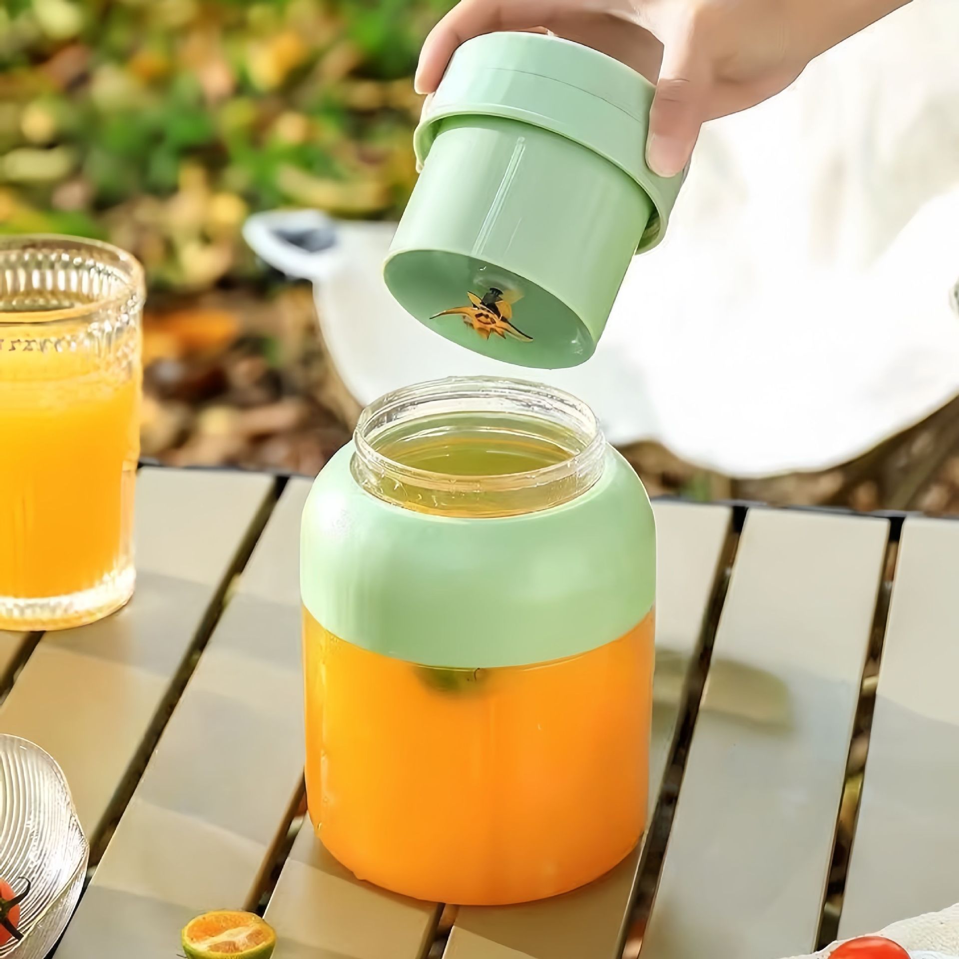 독일산 무브먼트 [38잎 스틸 나이프] 초당 얼음 분쇄/즉시 배송 - 800ml [연두색 - 싱글 컵 및 더블 뚜껑] 단일 모터 표준 배터리 수명