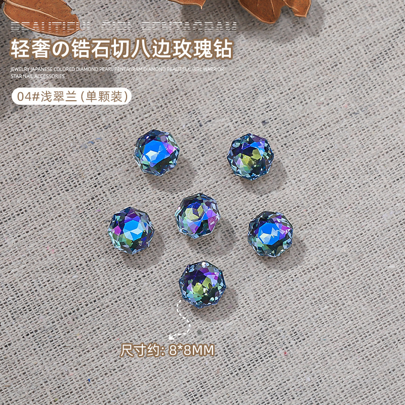 Nuevo multi-sección elíptica zircon K9 joyas de diamante ultra brillante milenio de ocho lados rosa manicura taladro accesorios de uñas