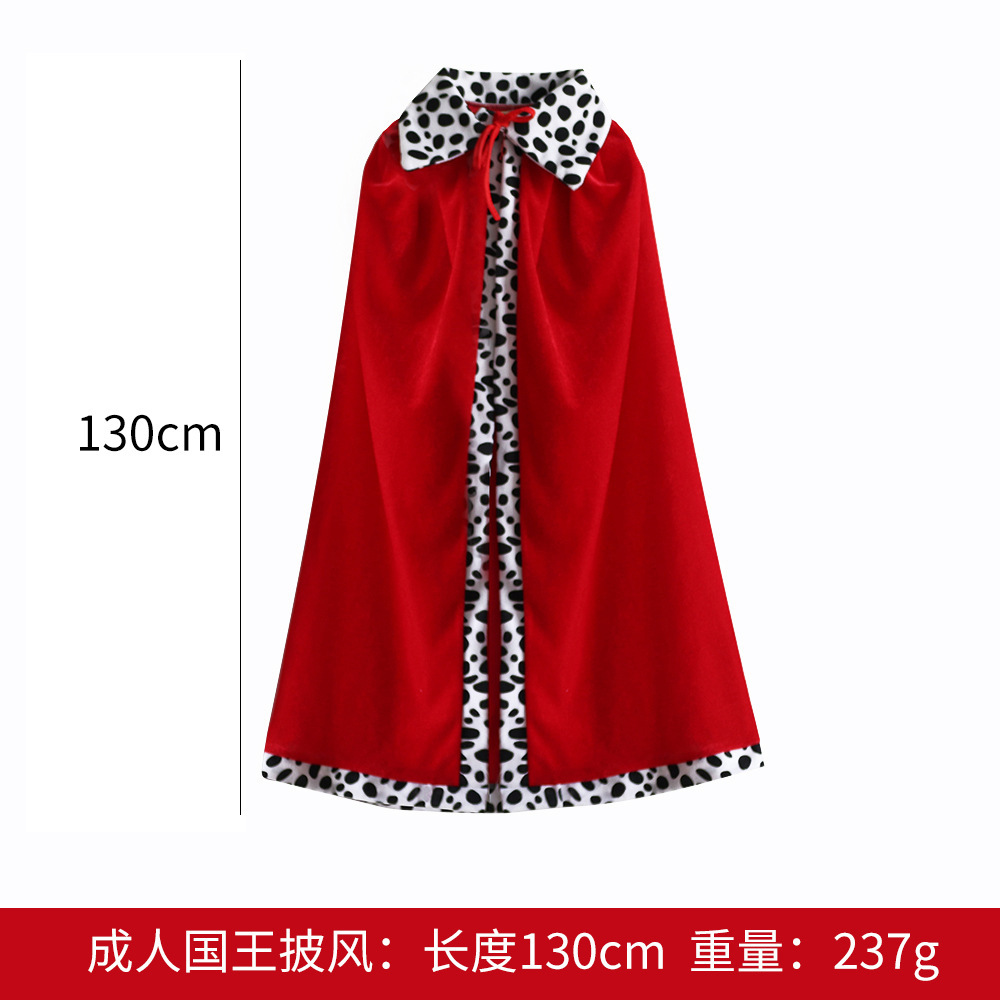 Capa de Halloween para niños adultos Rey Príncipe Pro Juegos Show de fiesta Capa de Navidad Capa Roja Sopa