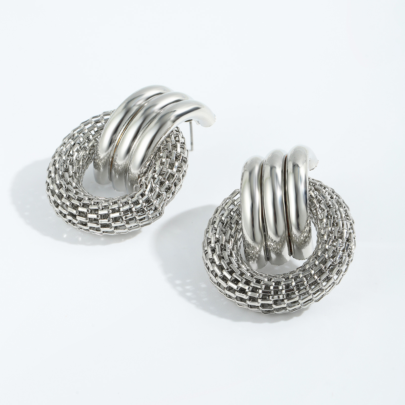 Fashion Geometric Alloy Plating Silver Earrings Wholesale display picture 7