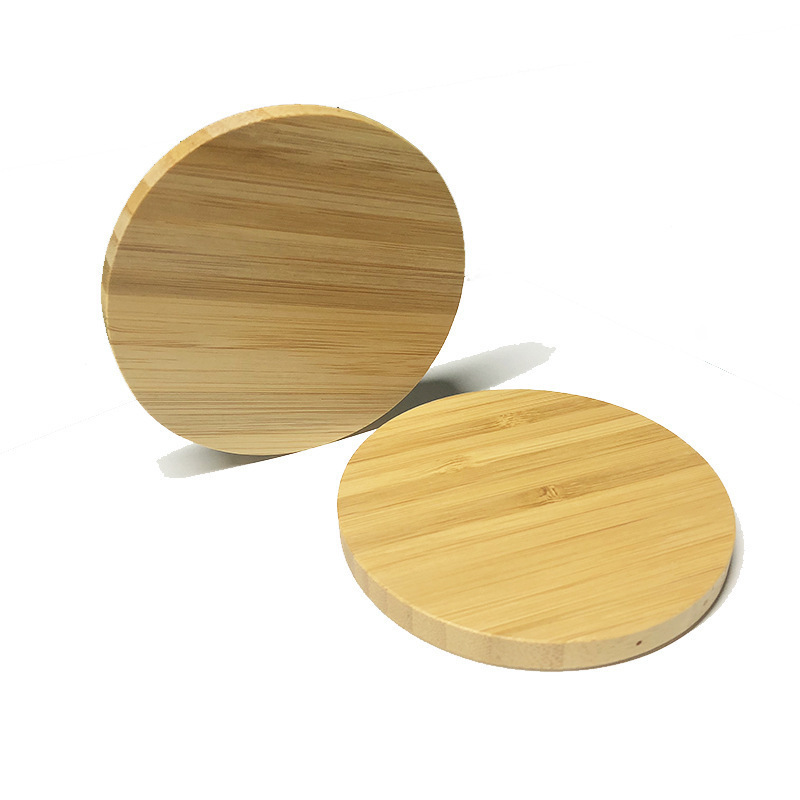 Cargador inalámbrico de bambú de 15W, disponible en formas redonda y cuadrada, en stock, cargador inalámbrico para teléfono móvil, carga rápida, se puede personalizar con el logotipo.