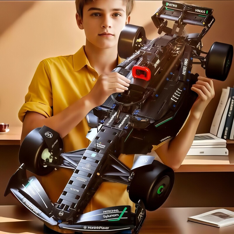 Compatible with Lego Black F1 Formula Racing Technology Mechanical Set Boys Assembled Sports Car Toy Building Block Gift
