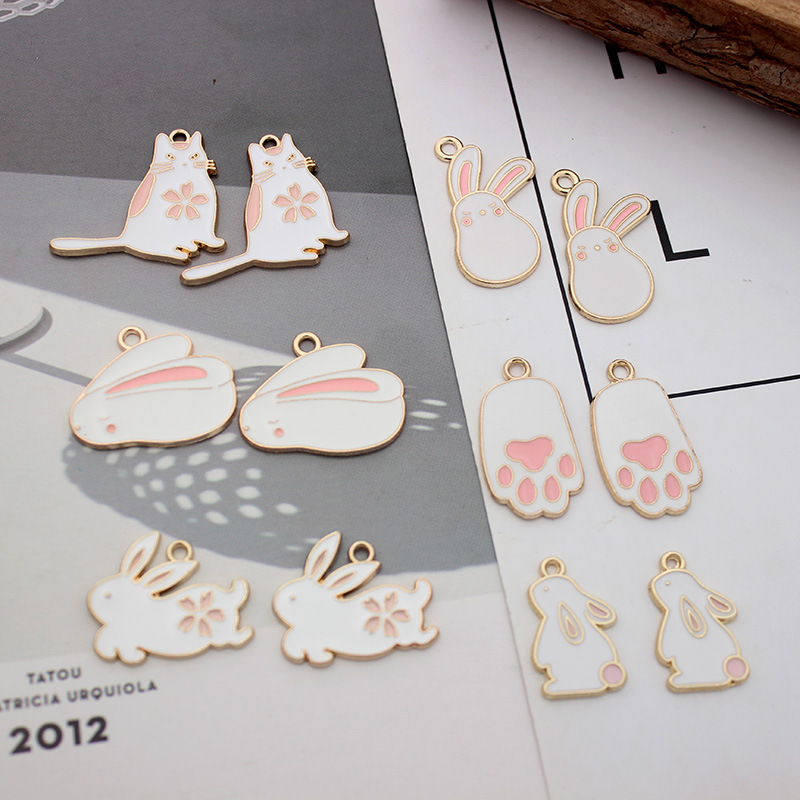 10 PCS/Package Alloy Rabbit Pendant display picture 5