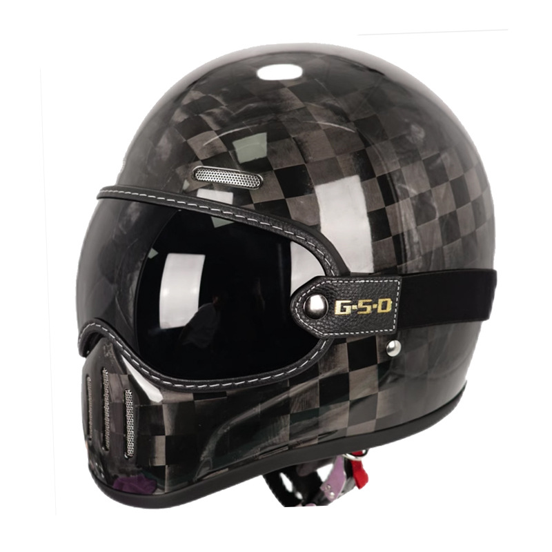 Motosiklet kaskı (dəbilqə) — Motuoche Full Helmet Electric - 24k-black-tea-visor-m55-56