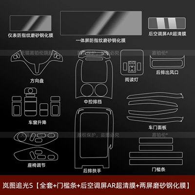 tempered film, air conditioning modification, Car interior film - lantu-ziguang-s-full-set-door-sill-strips-rear-air-conditioning-screen-ar-ultra-clear-film-dual-screen-matte-tempered-film
